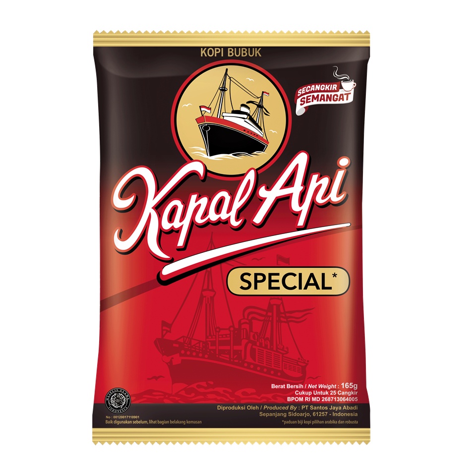 

Kopi Kapal Api Special Merah 160/150 gram kopi hitam tubruk