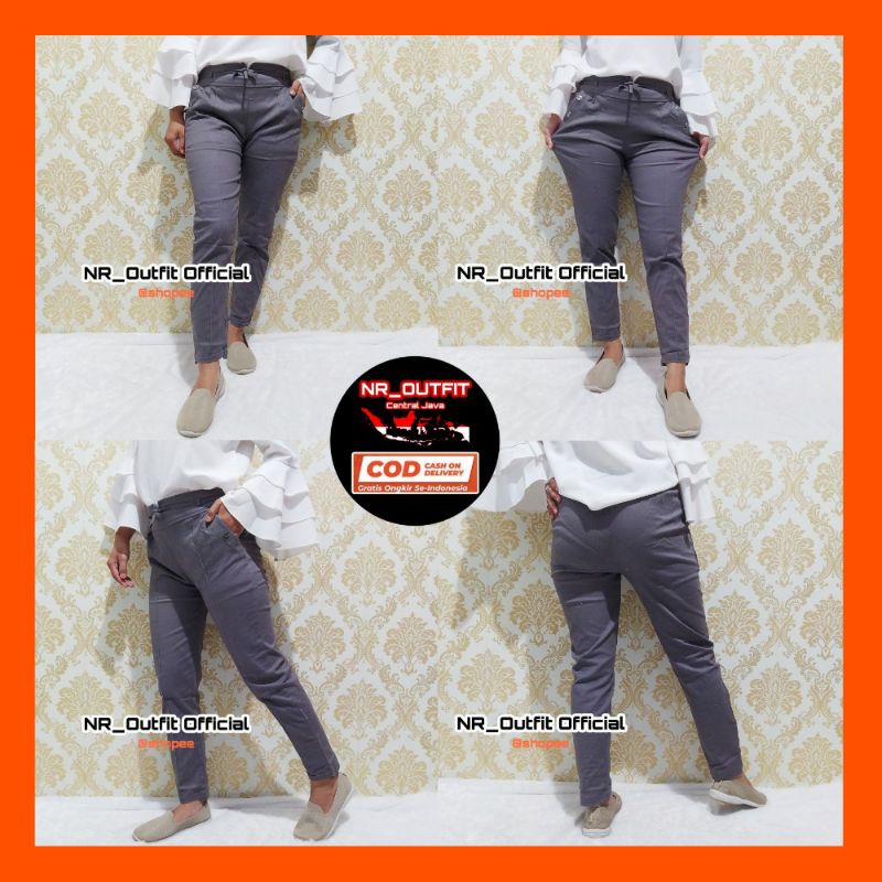 Celana Wanita Baggy Pants Jumbo Cewek Big Size Katun Twill Stretch Grade A NR_Outfit Official COD