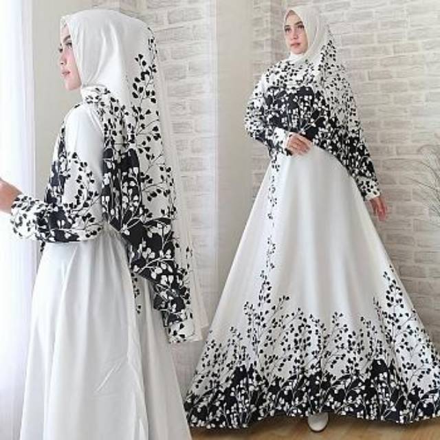 Maxi syari white hijab