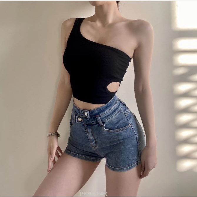 BV.ID BR627 BRA TANKTOP SATU SHOULDER WANITA CROP KAMISOL KOREAN