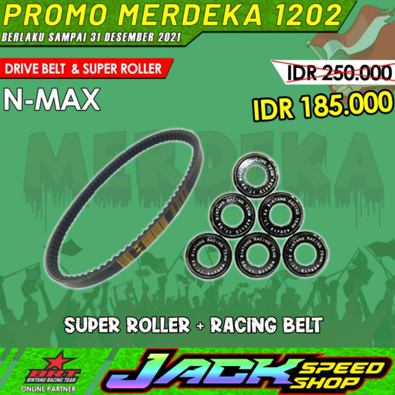 VANBELT + ROLLER BRT NMAX N MAX N-MAX OLD LAMA 2DP UKURAN 9 11 13 gram vbelt v belt v-belt vanbell b