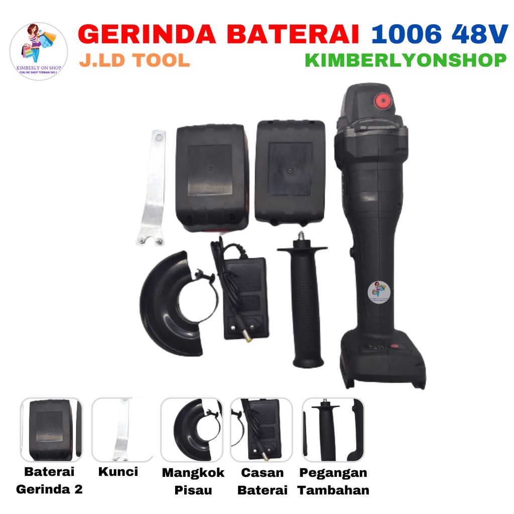 Kimberlyonshop Mesin Gerinda Baterai Angle Gerinda 1006 J.LD Tool