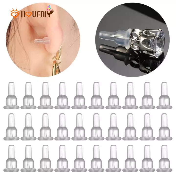 10pcs Karet Silikon Hypoallergenic Untuk Membuat Perhiasan Anting DIY