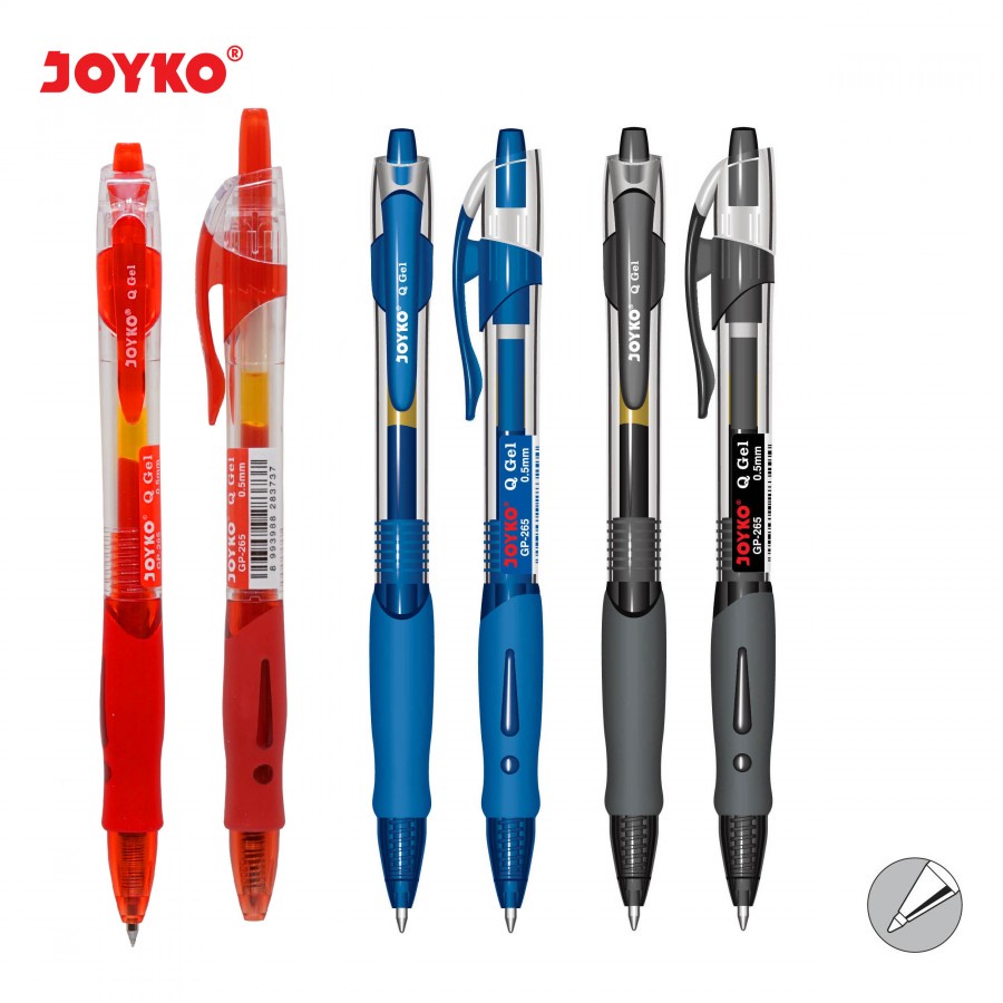 

Pulpen Gel/Bolpoin Gel Joyko GP-265 Black / Blue / Red 0.5 mm - Eceran