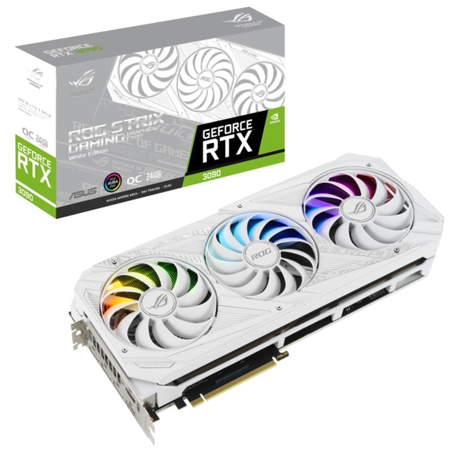 Vga Asus ROG Strix RTX 3090 OC 24GB White Edition - Asus Geforce RTX 3090 24GB - Vga RTX3090 24G