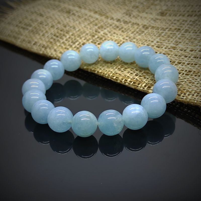 GELANG Batu Alam Natural Blue Aquamarine, Original Stone
