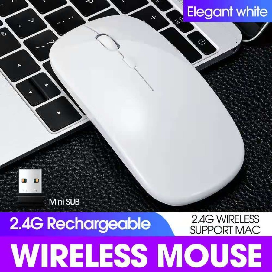 Mouse Wireless Bluetooth Connection Cordless Model Super Slim Ultra Tipis Laptop PC Notebook Netbook