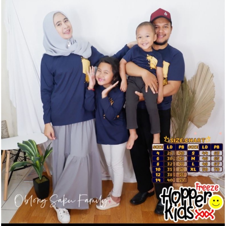 kaos Couple family hopperkids saku kaos Couple kaos keluarga