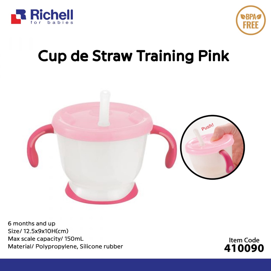 RICHELL AQ STRAW TRAINING MUG 150ML