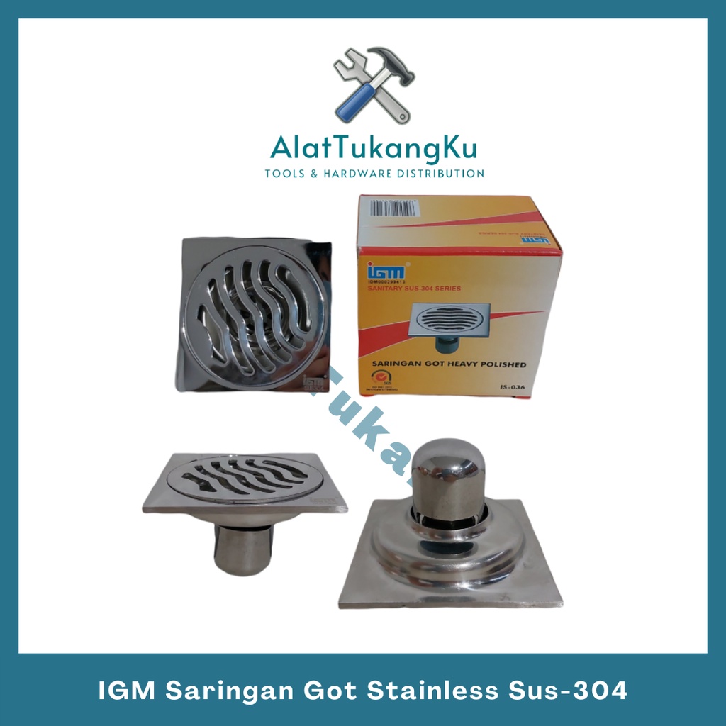 IGM Saringan Got Stainless / Floor Drain / Saringan Got Kamar Mandi / IGM IS-036 SARINGAN GOT HEAVY 