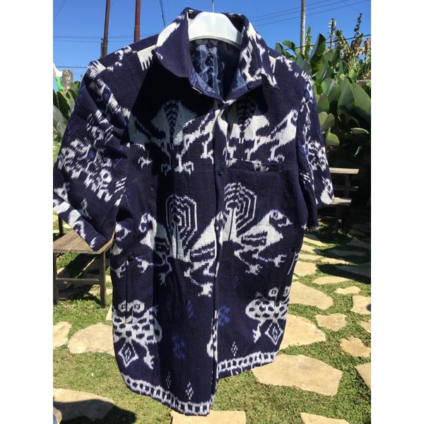 kemeja pria kain tenun kombu sumba NTT