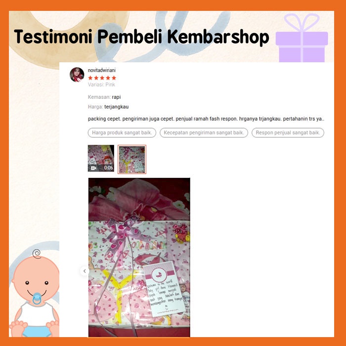 kembarshop [MURAH BANGET!] Hampers Kado Lahiran Bayi Newborn 2in1 Parcel Murmer FREE UCAPAN-5