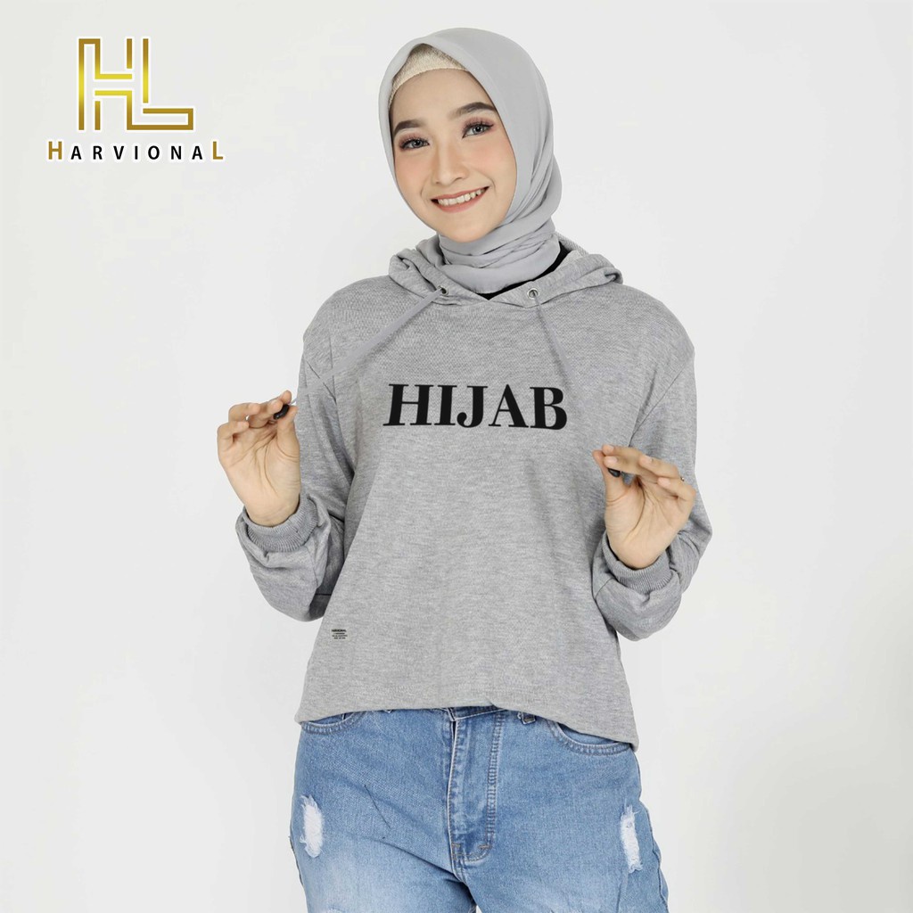 SWEATER CROP HOODIE HIJAB BAHAN FRENCHTERRY TERLARIS