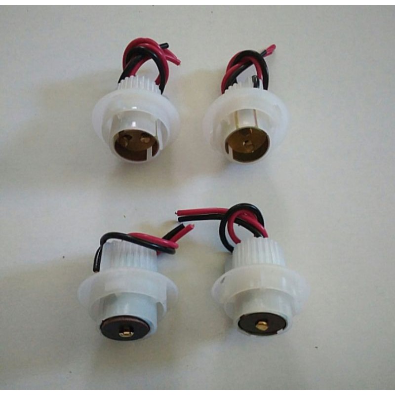 fitting plastik / socket lampu engkel(kaki satu) double(kaki dua)