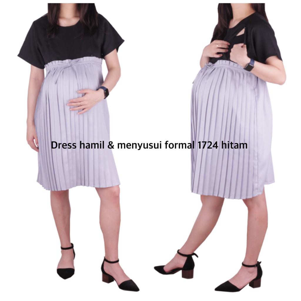 Dress hamil menyusui 1724 hitam