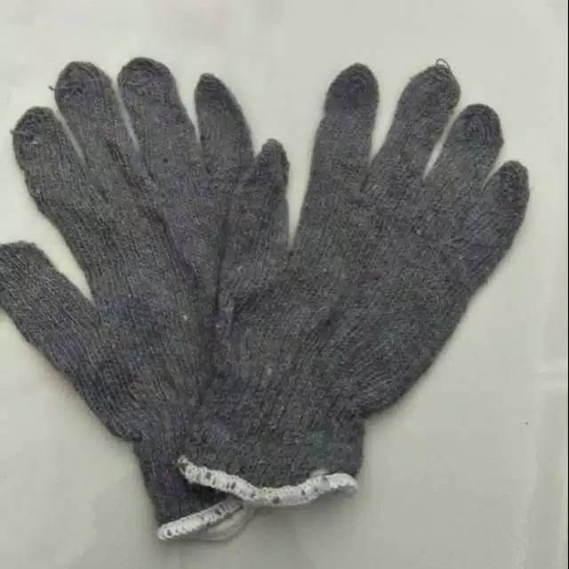 Sarung tangan rajut benang 3 abu abu peralatan berkebun