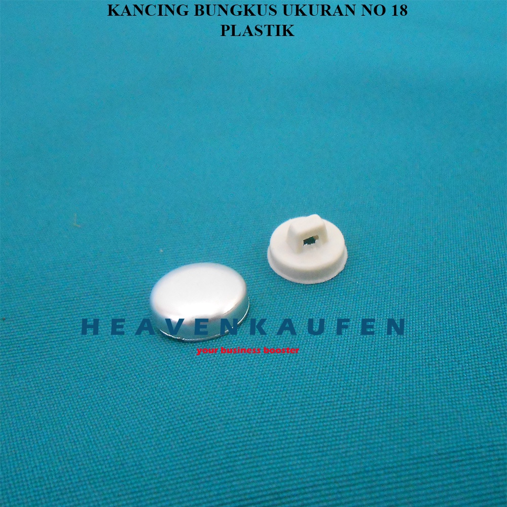 Kancing Bungkus Nomor Ukuran 18 Lebar 12 mm Varian Seng Dan Plastik