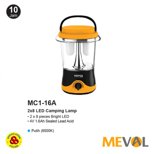 Emergency Lamp 2X8W LED + Dimmer MC1-16A Lampu Darurat Cahaya Putih