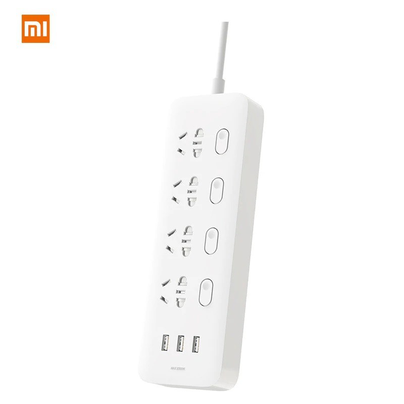 XIAOMI MIJIA Mi Power Strip Extension with 4 Socket and 3 USB Port 2A - Colokan Listrik Khas XIAOMI