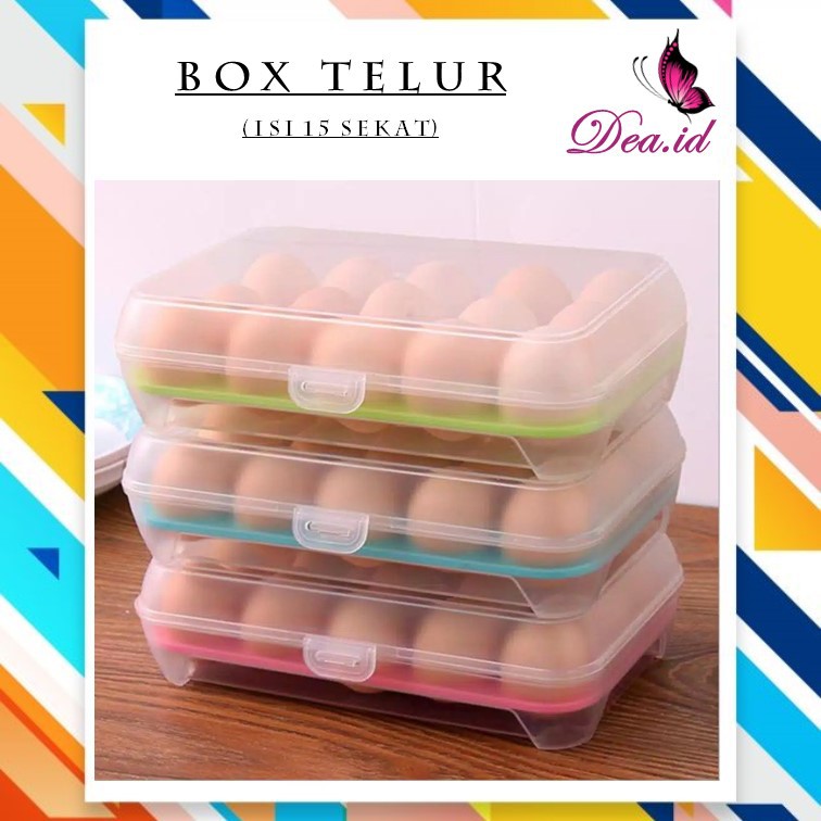 [DEASHOP] BOX PENYIMPAN TELUR ISI 15 LUBANG / RAK TELUR / KOTAK TELUR 15 SEKAT