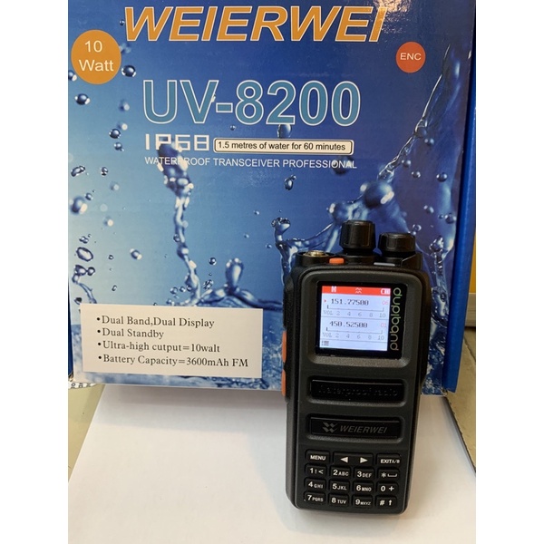 HT weirwei UV 8200 10 watt waterprof ip67 weirwei UV-8200 handy talky UV8200 radio murah