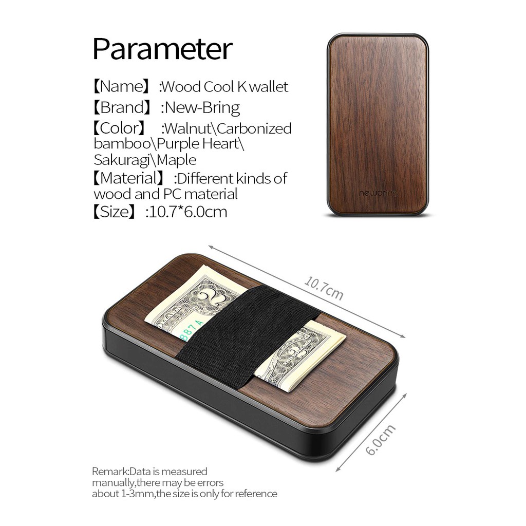 NEWBRING - ID Credit Card Holder Wallet Twist Model - Wood Material