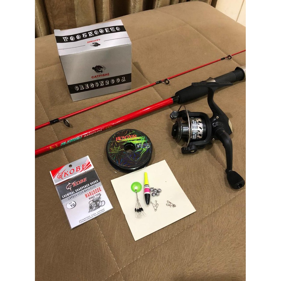 Set pancingan lengkap murah 2 section semi carbon spining reel
