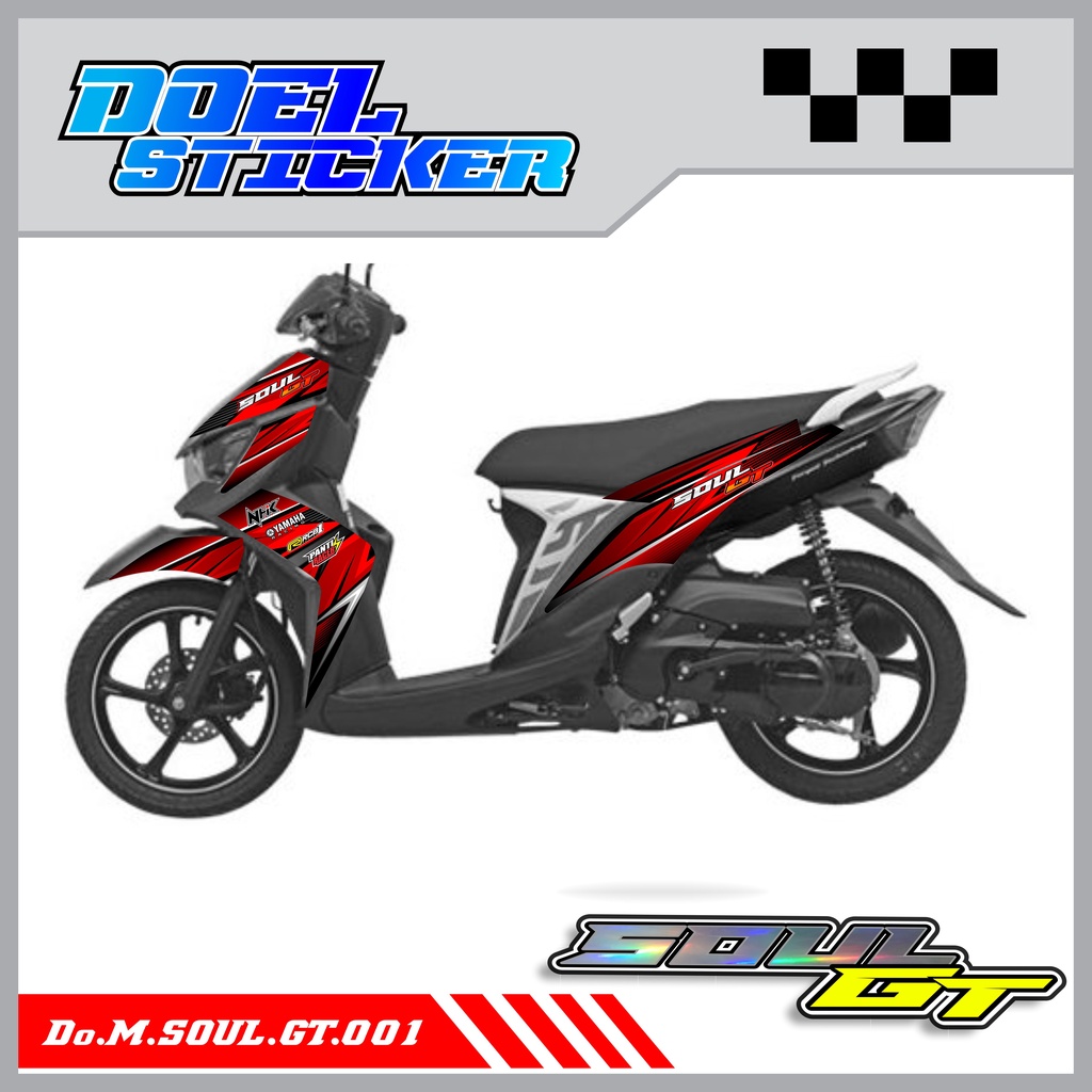 Sticker Striping Yamaha MIO SOUL GT List Variasi Hologram , Crome Doel 001