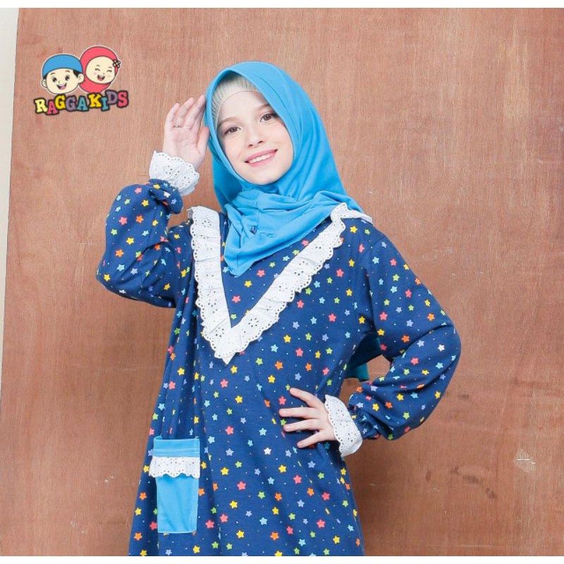 Gamis Anak Perempuan Remaja Tanggung Terbaru 2022 Nyaman Branded Premium Syari Bahan Kaos Raggakids RG 50