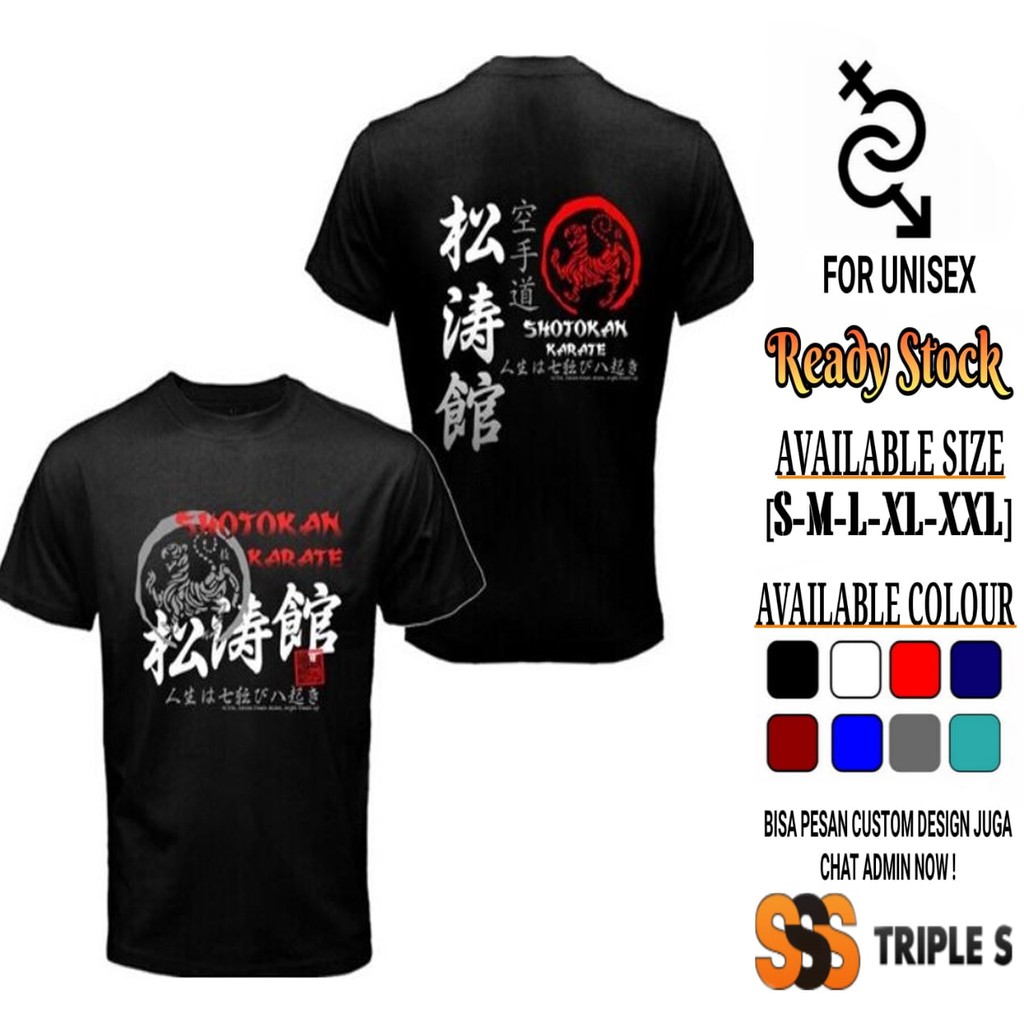 KAOS BELADIRI SHOTOKAN KARATE - SABLON DEPAN BELAKANG TRIPLES