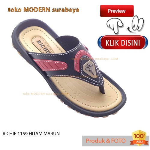 RICHIE 1159 HITAM MARUN sandal anak casual sandal jepit