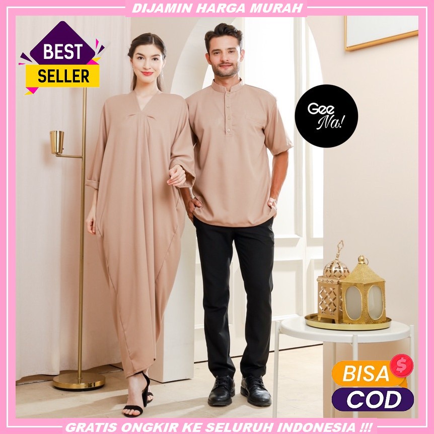 [Cod] Terbaru Gamis Couple 2022 Ethica Couple 148 Navy Original || Madinah Alvaro || Best Seller Jum