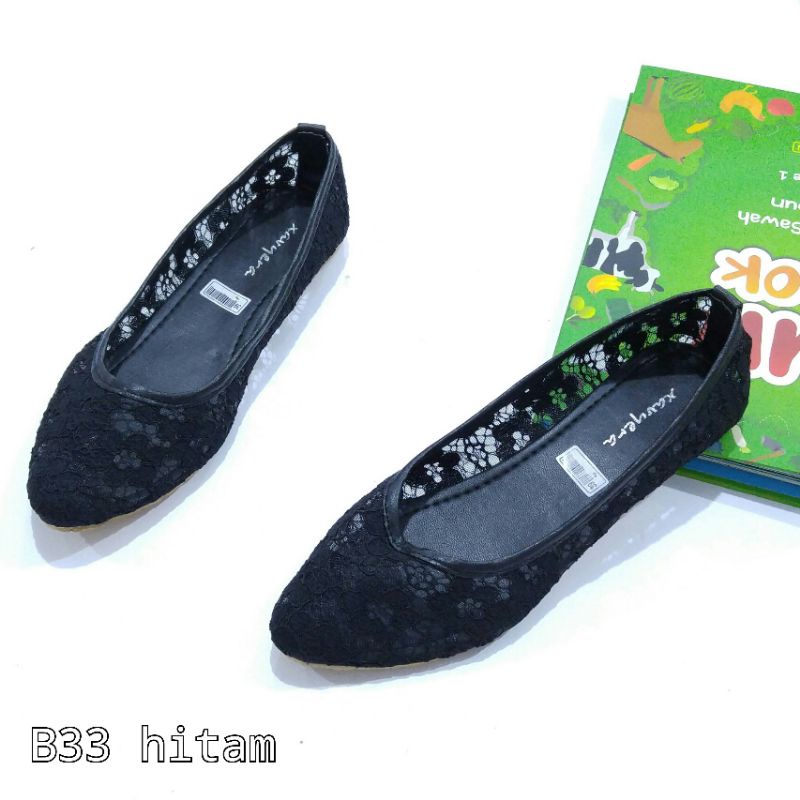 Borneo  Sepatu Wanita Flat Flats Flatshoes brukat  B33 dan B43 B85