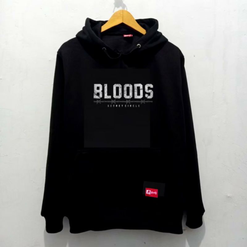 JAKET BLOODS HITAM DISTRO PREMIUM ORIGINAL SWEATER HOODIE BLACK PRIA WANITA DISTRO