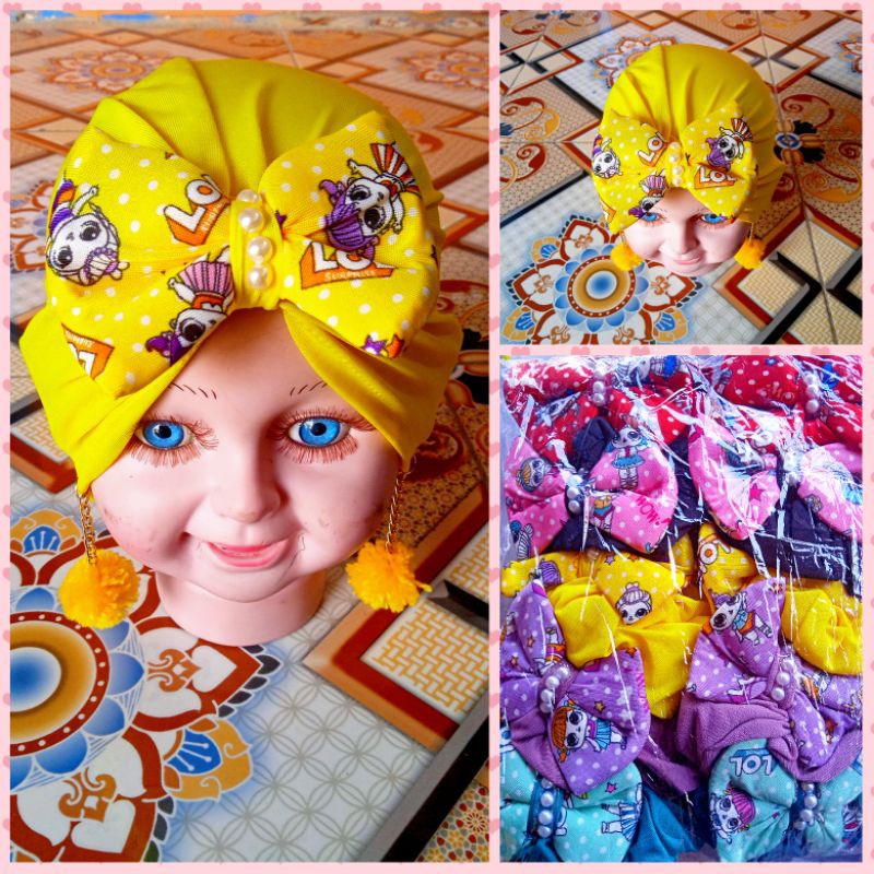 Turban anting model pita lol /kerudung bayi /hijab anak-1