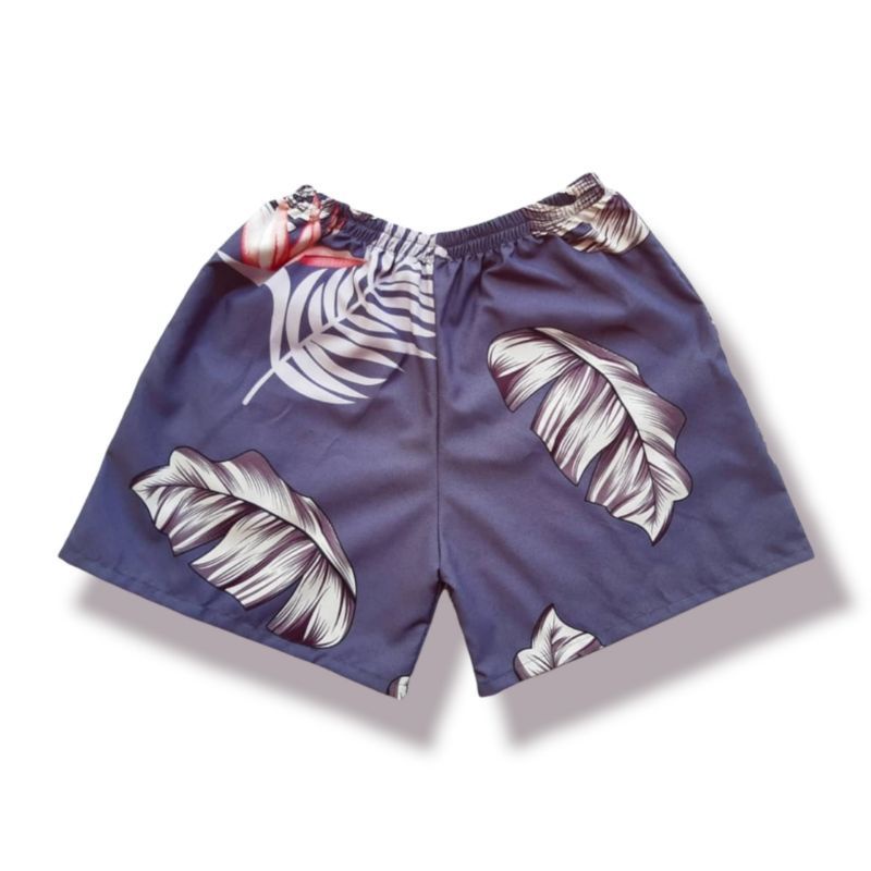 CELANA KOLOR | CELANA SANTAI | CELANA MURAH | GROSIR CELANA PENDEK BOXER PRIA / WANITA DEWASA-Floral magenta