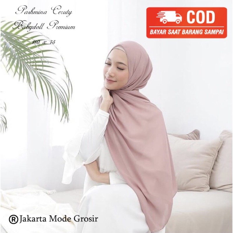 Pashmina Ceruty Babydoll Premium / Pashmina / Hijab Pashmina / Jilbab Pashmina / Pashmina ceruti