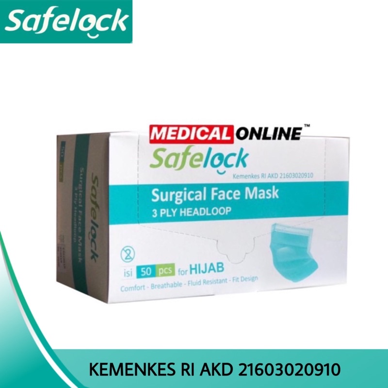 MASKER SAFELOCK 3PLY SURGICAL MASK MASKER MEDICAL ONLINE MEDICALONLINE
