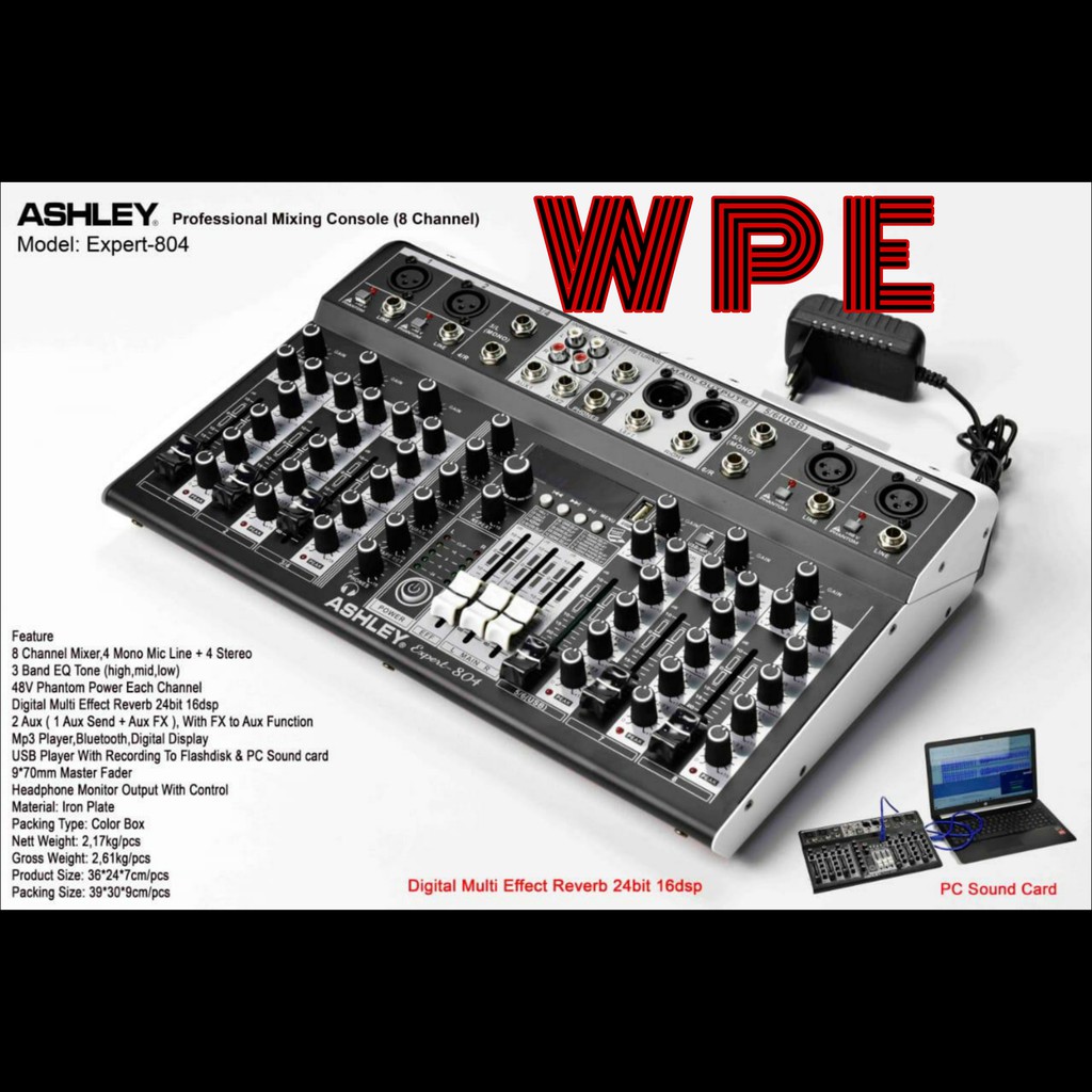 mixer audio ashley expert 804 original 8 channel
