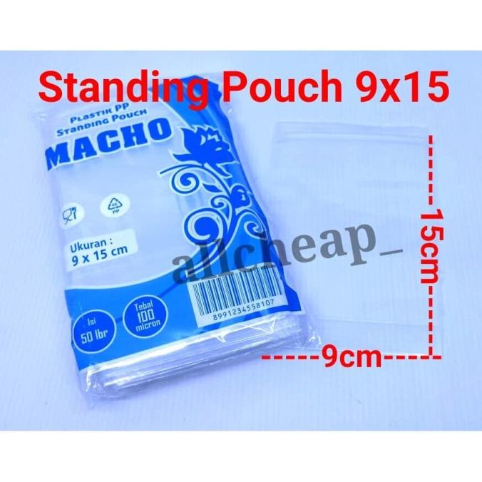 Isi 1Pcs PLASTIK ZIPLOCK STANDING POUCH 9X15 PP KLIP BERDIRI BENING