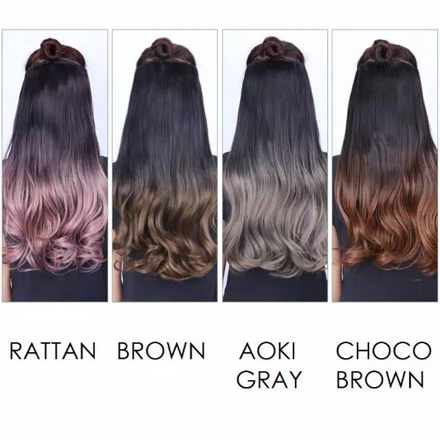 hairclip ombre wavy curly gradasi murah