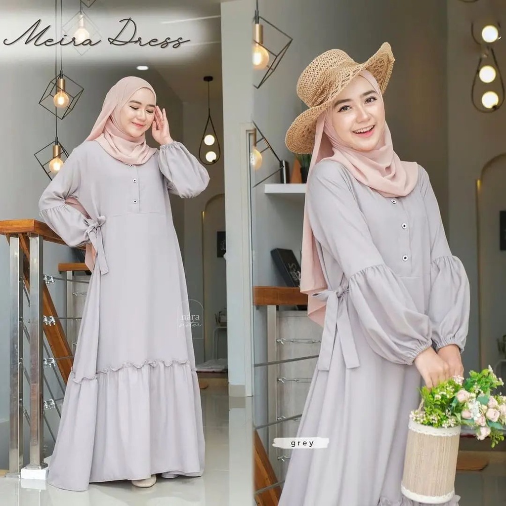 MEIRA MAXI BL KATUN RAYON OVERSIZE KANCING HIDUP BUSUI + TALI PINGGANG Gamis Wanita Gamis Wanita Terbaru 2022