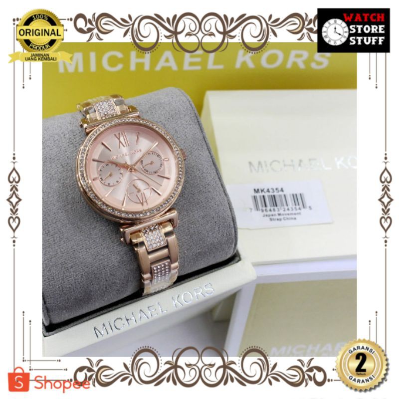 JAM TANGAN PRIA WANITA | RANTAI | KULIT | KARET | MURAH | MICHAEL KORS SOFIE MK 4354 ORIGINAL