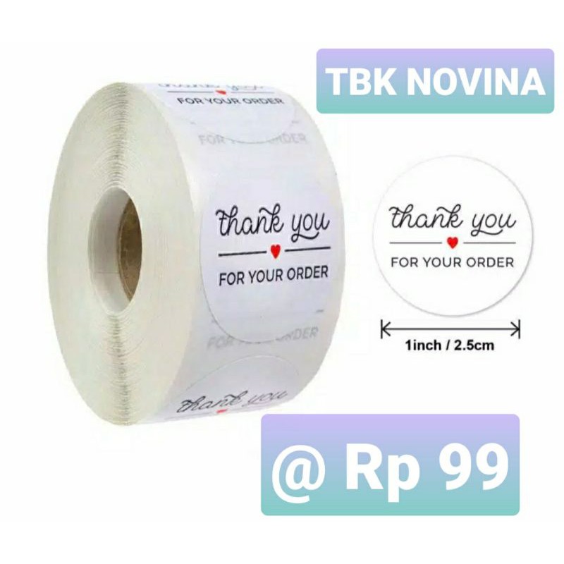 [KODE 03] Stiker Thank You / Label Segel Thank You (10 pcs)