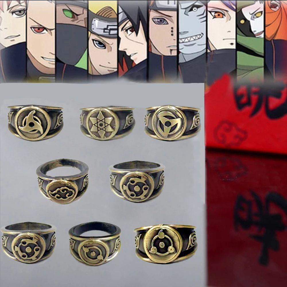 Mxbeauty Naruto Rings Sliver Unisex Sasuke Itachi Ninja Perhiasan Hadiah Naruto Cincin Set Anime Fans Hadiah Anime Cincin