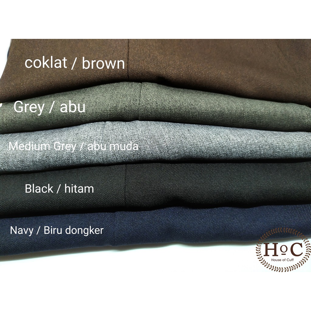 Houseofcuff Celana Bahan Kantor Big Size Formal Kerja Pria Slim Fit Abu Medium Pants Trouser