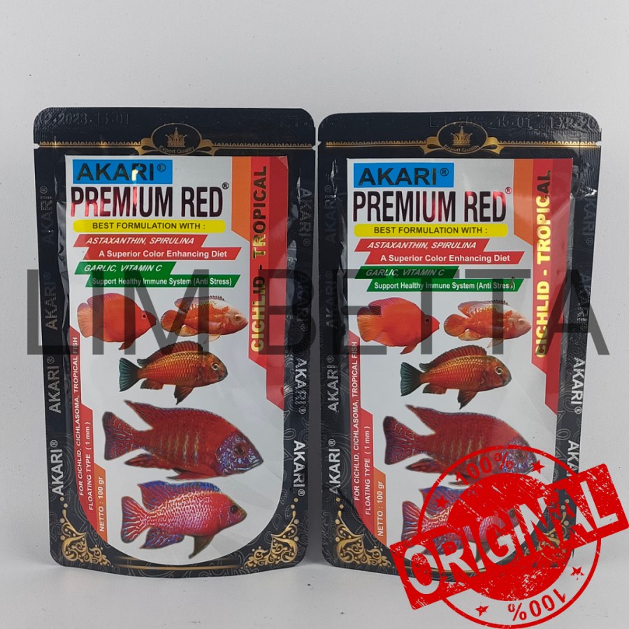 AKARI PREMIUM RED CHICLID 100 GRAM / MAKANAN IKAN CHICLID