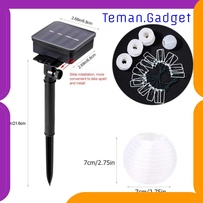 TG-DG312 OUSAM LAMPU HIAS DEKORASI LAMPION SOLAR POWER 20 LED 5M - M202