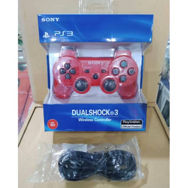 Stik stick ps3 dualshock wireless controller OP Merah+usb sony vaio