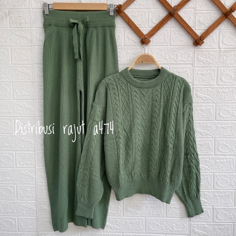 ONESET SETELAN SWEATER RAJUT NATHAN